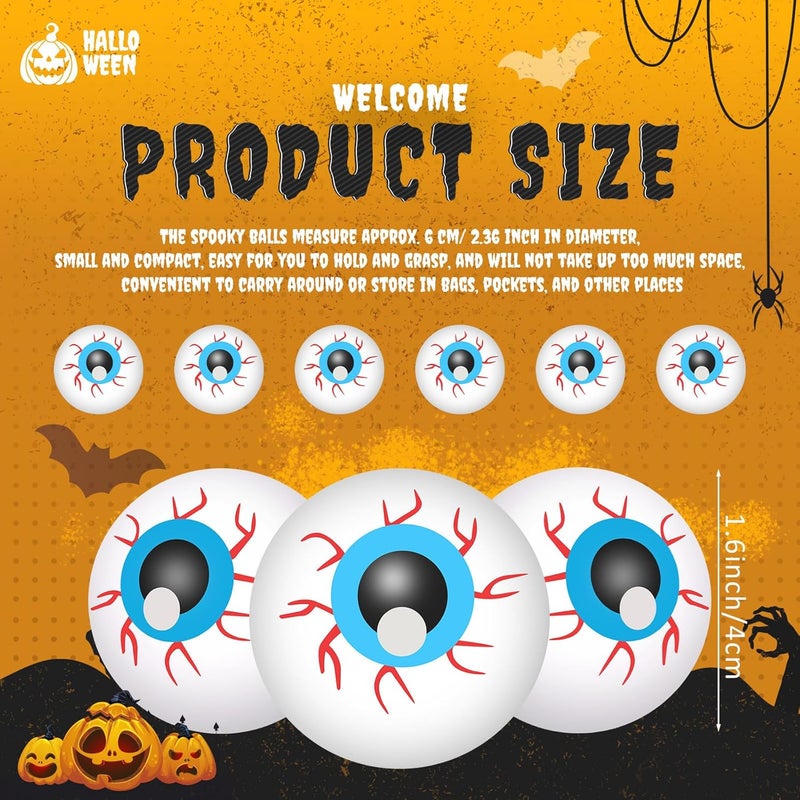 Leitee 60 Pcs Halloween Eyeballs Plastic Scary Fake Eye Balls for Craft Realistic Table Tennis Eyeballs Horror Props Colored Table Tennis Ball for Adult Halloween Party Decoration - Image 2